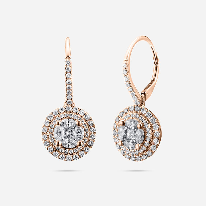 Picture of 14K ROSE GOLD  DIAMOND EARRING