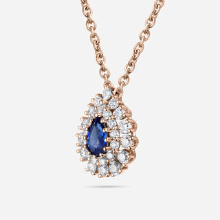 Picture of 18K ROSE GOLD  DIAMOND & SAPPHIRE NECKLACE