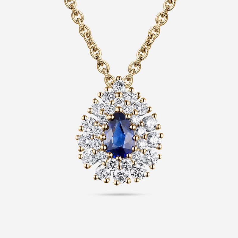 Picture of 18K YELLOW GOLD  DIAMOND & SAPPHIRE NECKLACE