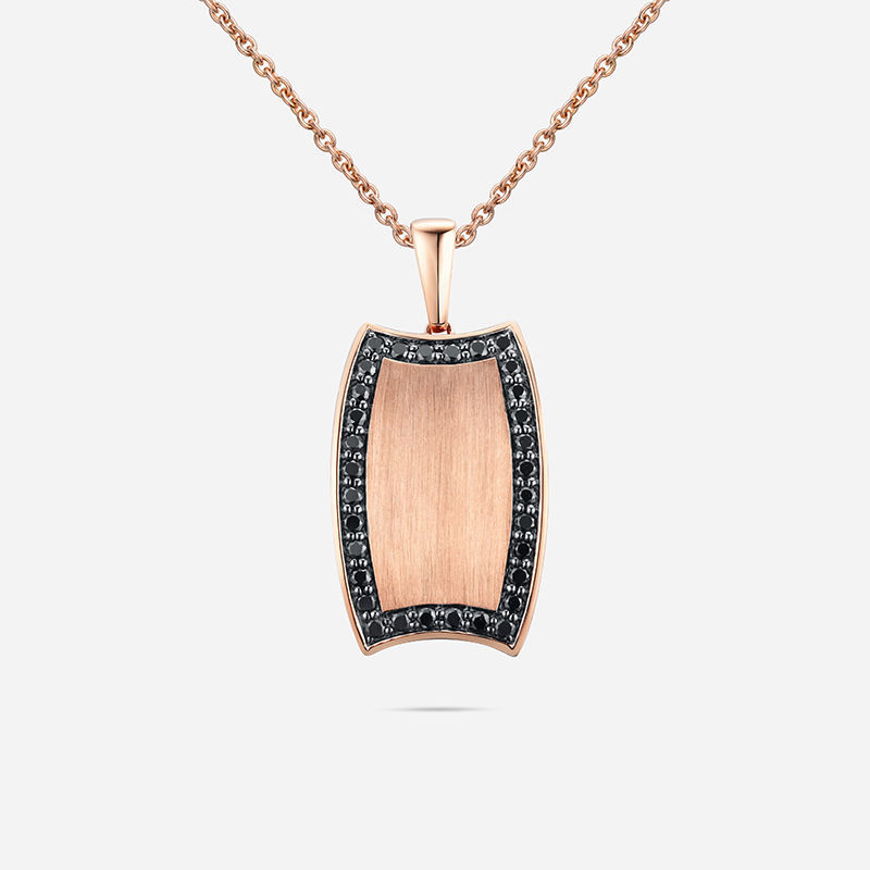 Picture of 14K ROSE GOLD  BLACK DIAMOND NECKLACE