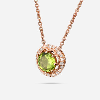 Picture of 14K ROSE GOLD  DIAMOND & PERIDOT NECKLACE