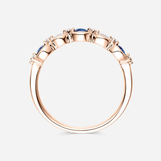 Picture of 14K ROSE GOLD  DIAMOND & SAPPHIRE RING