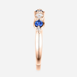 Picture of 14K ROSE GOLD  DIAMOND & SAPPHIRE RING