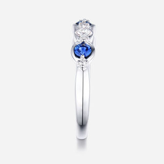 Picture of 14K WHITE GOLD  DIAMOND & SAPPHIRE RING