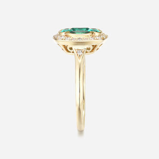 Picture of 14K YELLOW GOLD  DIAMOND & LAB EMERALD RING