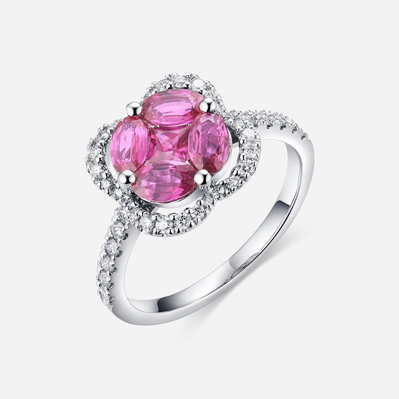 Picture of 14K WHITE GOLD  DIAMOND & RUBY RING