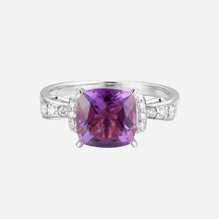 Picture of 14K WHITE GOLD  DIAMOND & AMETHYST RING