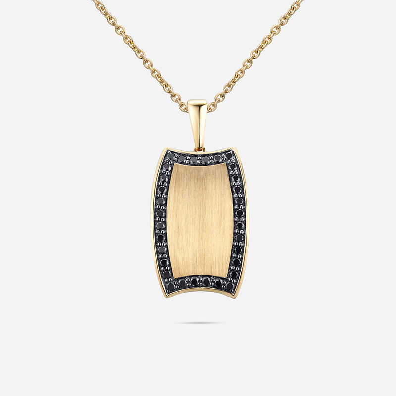 Picture of 14K YELLOW GOLD  BLACK DIAMOND NECKLACE