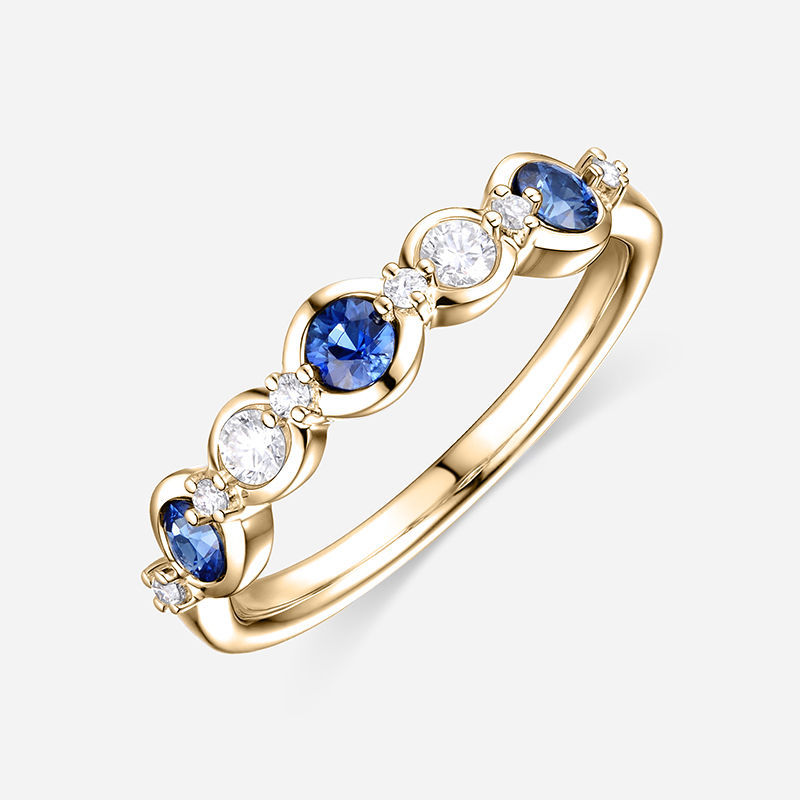 Picture of 14K YELLOW GOLD  DIAMOND & SAPPHIRE RING