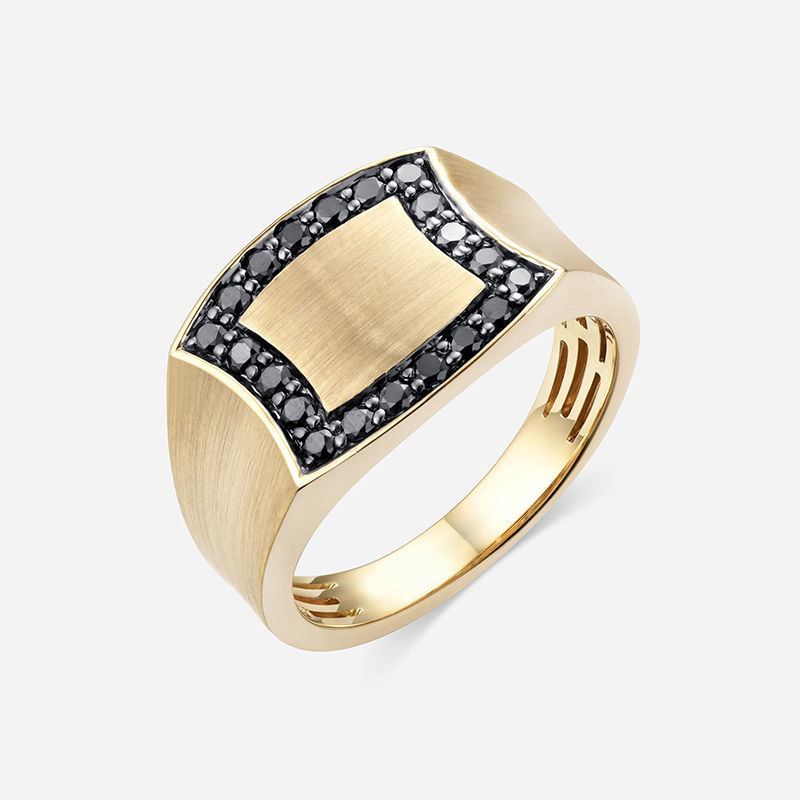 Picture of 14K YELLOW GOLD  BLACK DIAMOND RING