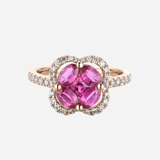 Picture of 14K ROSE GOLD  DIAMOND & RUBY RING